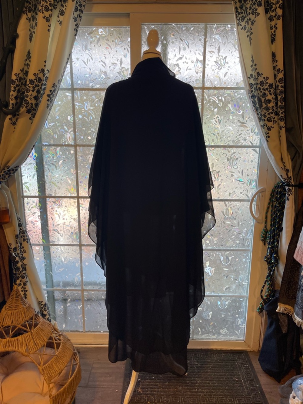 2/$100 57” Khimar Black Double Layer Chiffon SUPER LONG Modest Muslimah